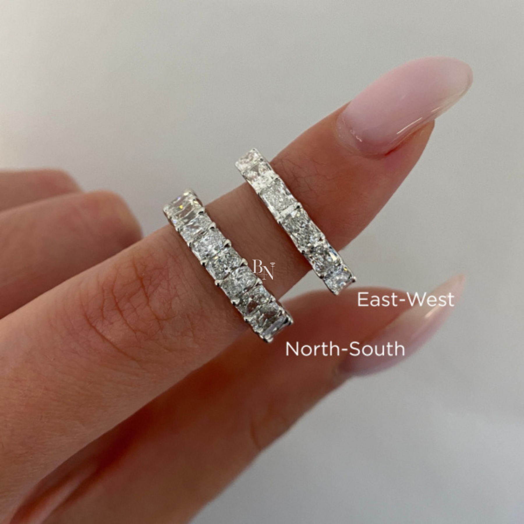 Radiant Cut Lab Diamond Eternity Band, Tapered Graduated Wedding Ring, 2.80CTW 14K Gold Band, 3.8mm Wide