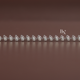Pear Cut Lab Grown Diamond Tennis Bracelet, 5.50 CTW Teardrop Diamond Chain, Elegant Bridal Fine Jewelry