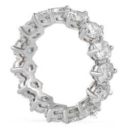 Elongated Cushion Lab Diamond Band, 4.60 CTW Compass Prong Eternity Ring, 14K Gold Bridal Stacking Ring