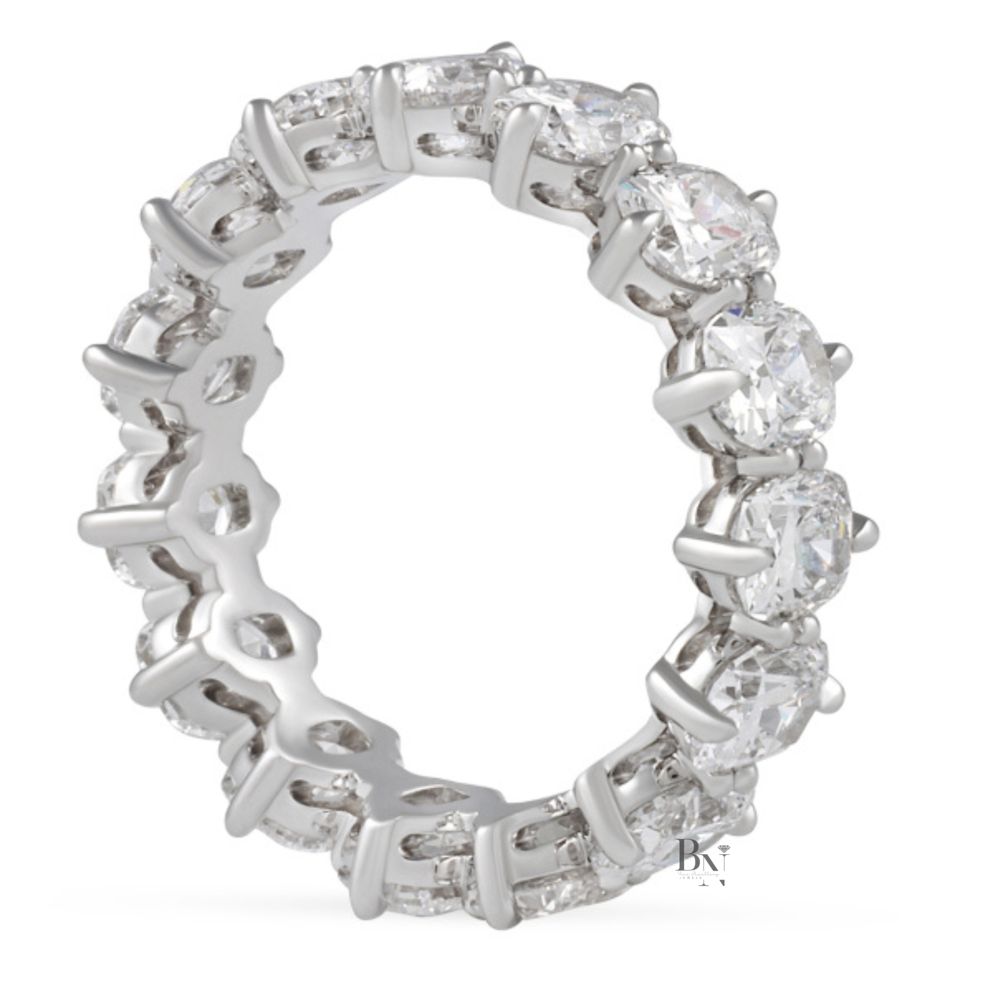 Elongated Cushion Lab Diamond Band, 4.60 CTW Compass Prong Eternity Ring, 14K Gold Bridal Stacking Ring