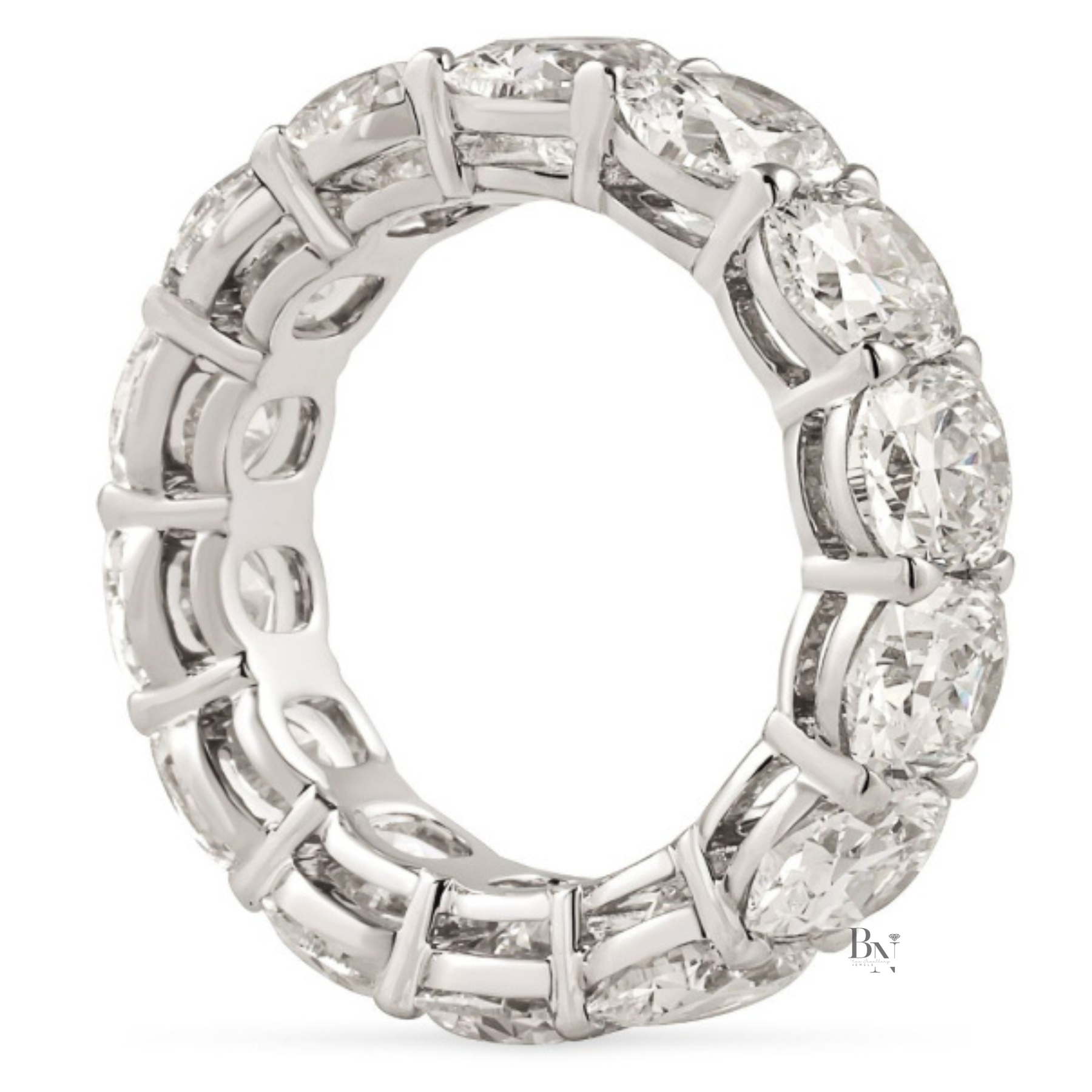 10.30CTW Cushion Cut Lab Diamond Eternity Band, Wide Full Eternity Wedding Ring, 14K Gold 6.2mm Statement Band