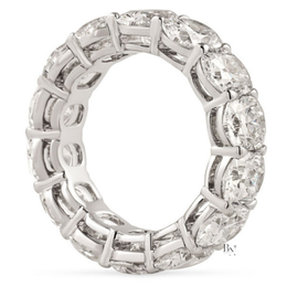 10.30CTW Cushion Cut Lab Diamond Eternity Band, Wide Full Eternity Wedding Ring, 14K Gold 6.2mm Statement Band