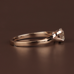 Round Brilliant Lab Grown Diamond Engagement Ring | Bypass Solitaire 14K Yellow Gold