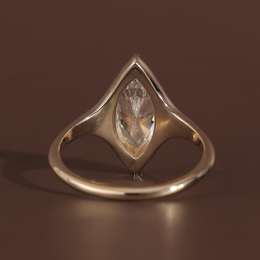 2.5ct Marquise Lab Grown Diamond Engagement Ring | Bezel Set Solitaire 14K Yellow Gold