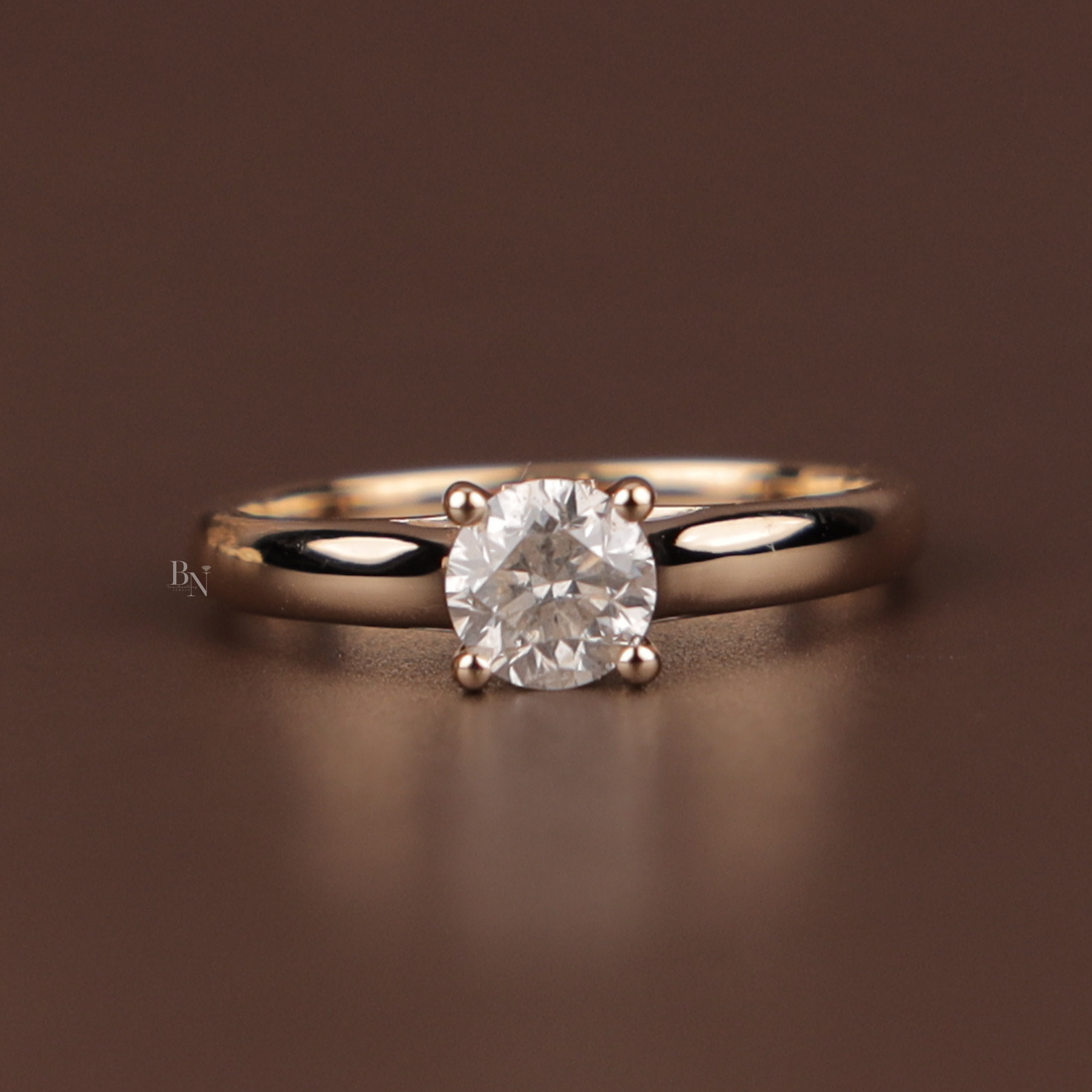 Round Brilliant Lab Grown Diamond Engagement Ring | Hidden Halo Pavé Band 14K Gold