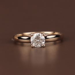Round Brilliant Lab Grown Diamond Engagement Ring | Hidden Halo Pavé Band 14K Gold