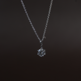 Round Brilliant Lab Grown Diamond Necklace | Minimalist Solitaire Pendant 14K White Gold