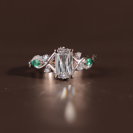 1.5ct Ashoka Cut Lab Grown Diamond Engagement Ring | Hidden Halo Vine Band 14K Rose Gold