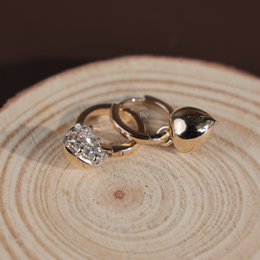 3ct Heart Cut Lab Grown Diamond Earrings | Hidden Halo Hoops 18K Yellow Gold