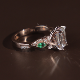 1.5ct Ashoka Cut Lab Grown Diamond Engagement Ring | Hidden Halo Vine Band 14K Rose Gold