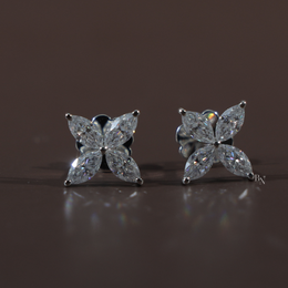 1.60ct Marquise Lab Grown Diamond Stud Earrings | Classic Solitaire 14K Gold
