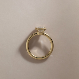 2ct Emerald Cut Lab Grown Diamond Engagement Ring | Modern Bezel Set Solitaire 14K Yellow Gold