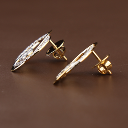 Orbit Stud Earrings | Abstract Cluster Modern Interlocking Oval 14K Gold