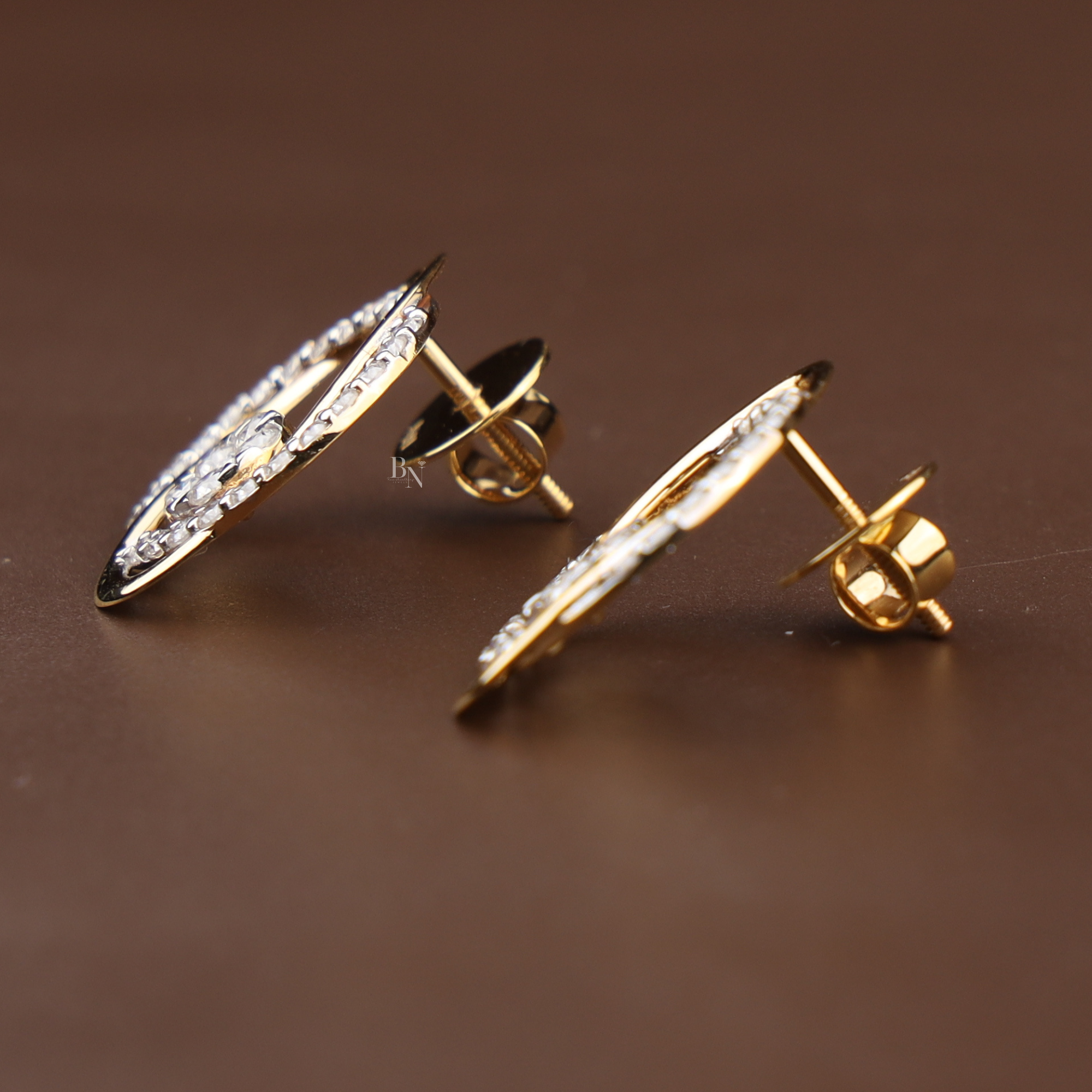 Orbit Stud Earrings | 14K Gold Abstract Cluster Earrings | Modern Interlocking Oval Studs | Fine Jewelry Anniversary Gift
