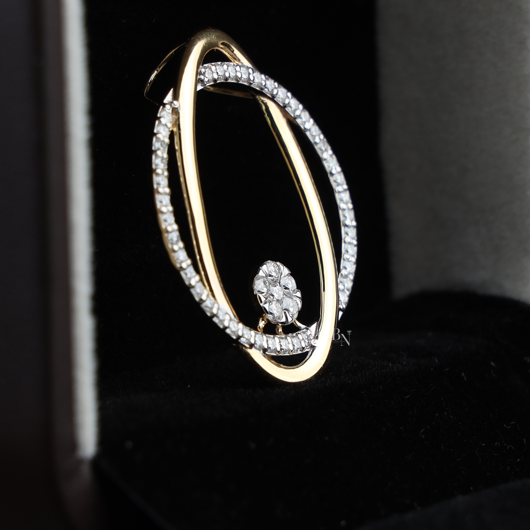 1.50ctw Oval Lab Grown Diamond Necklace Set | Interlocking Circle Pendant 14K Gold