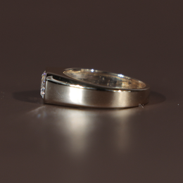 1ct Emerald Cut Lab Grown Diamond Engagement Ring | East West Bezel Set Signet 14K Yellow Gold