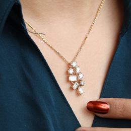 2.50ct Lab Grown Diamond Cluster Pendant | Solitaire Necklace 14K Gold