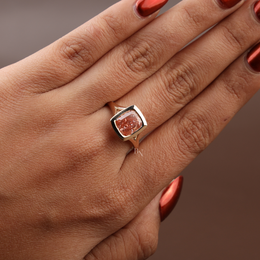 3ct Fancy Pink Cushion Lab Grown Diamond Engagement Ring | Solitaire 14K Gold