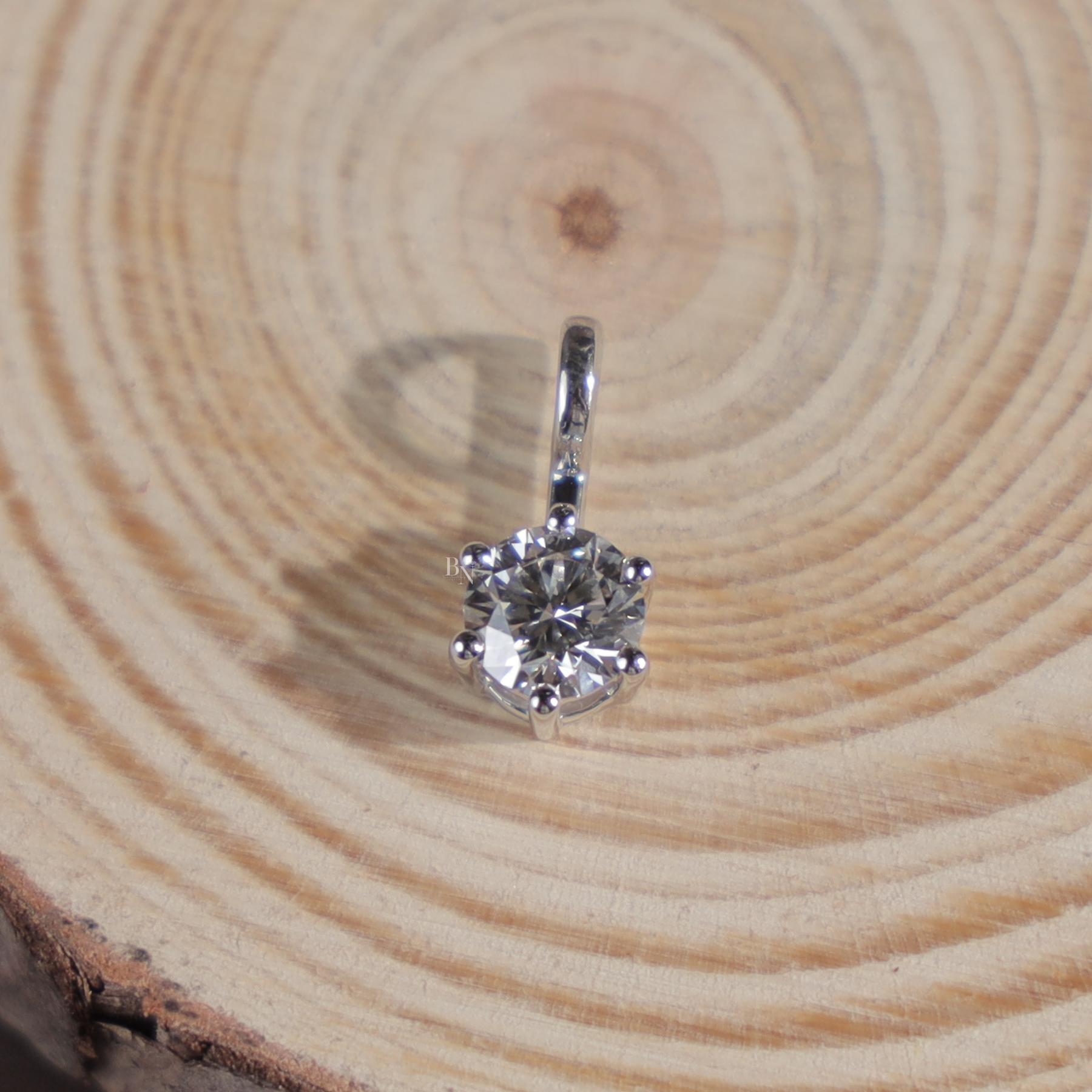 Round Brilliant Lab Grown Diamond Necklace | Minimalist Solitaire Pendant 14K White Gold