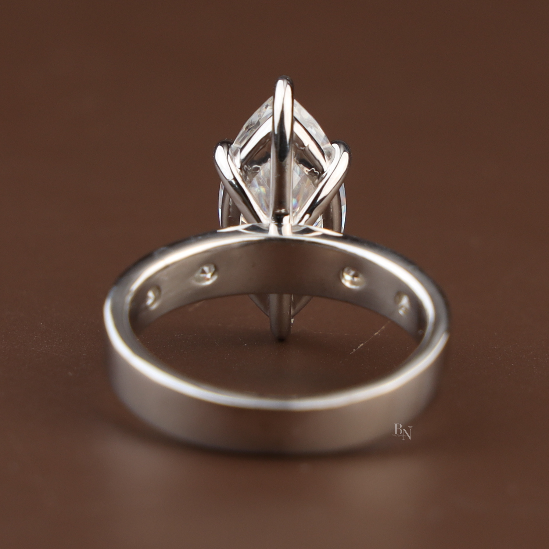 3ct Marquise Lab Grown Diamond Engagement Ring | Six Prong V-Tip Solitaire 14K White Gold