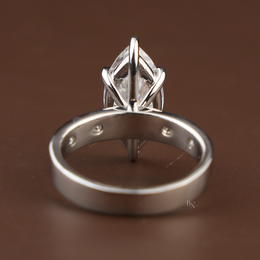 3ct Marquise Lab Grown Diamond Engagement Ring | Six Prong V-Tip Solitaire 14K White Gold