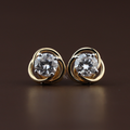 2ctw Round Lab Diamond Stud Earrings | Swirl Gold Halo Studs | Ethical Fine Jewelry | Minimalist Everyday Luxury | Anniversary Gift