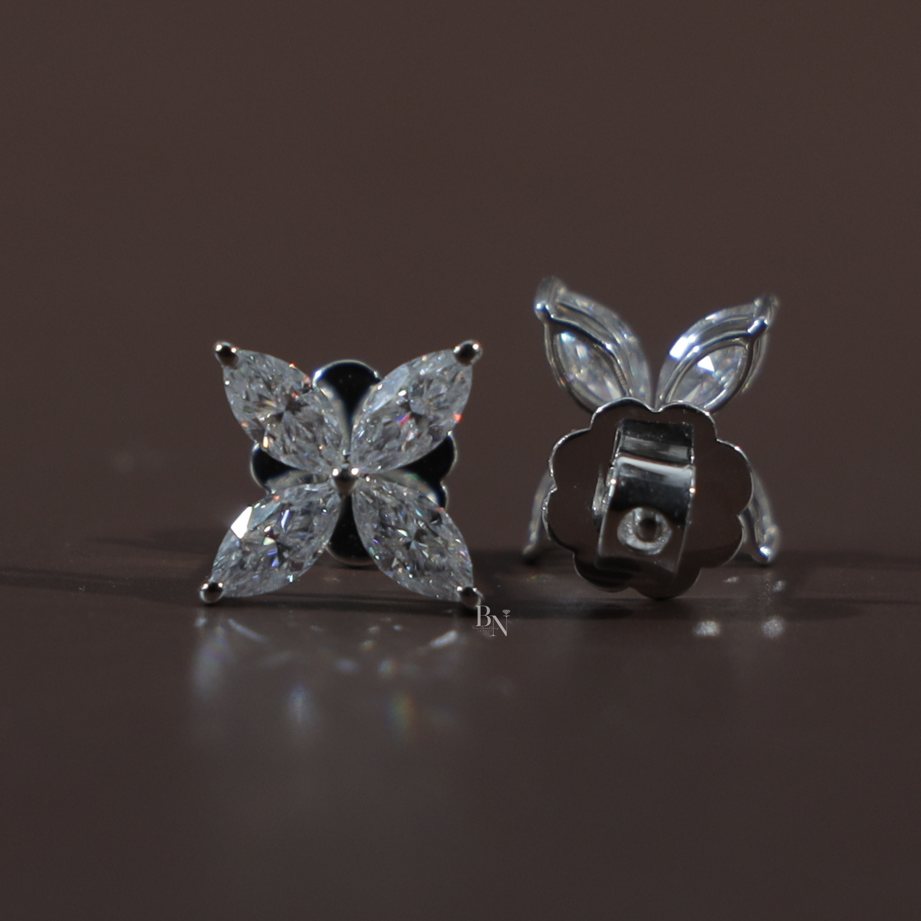 1.60ct Marquise Lab Grown Diamond Stud Earrings | Classic Solitaire 14K Gold