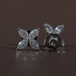 1.60ct Marquise Lab Grown Diamond Stud Earrings | Classic Solitaire 14K Gold