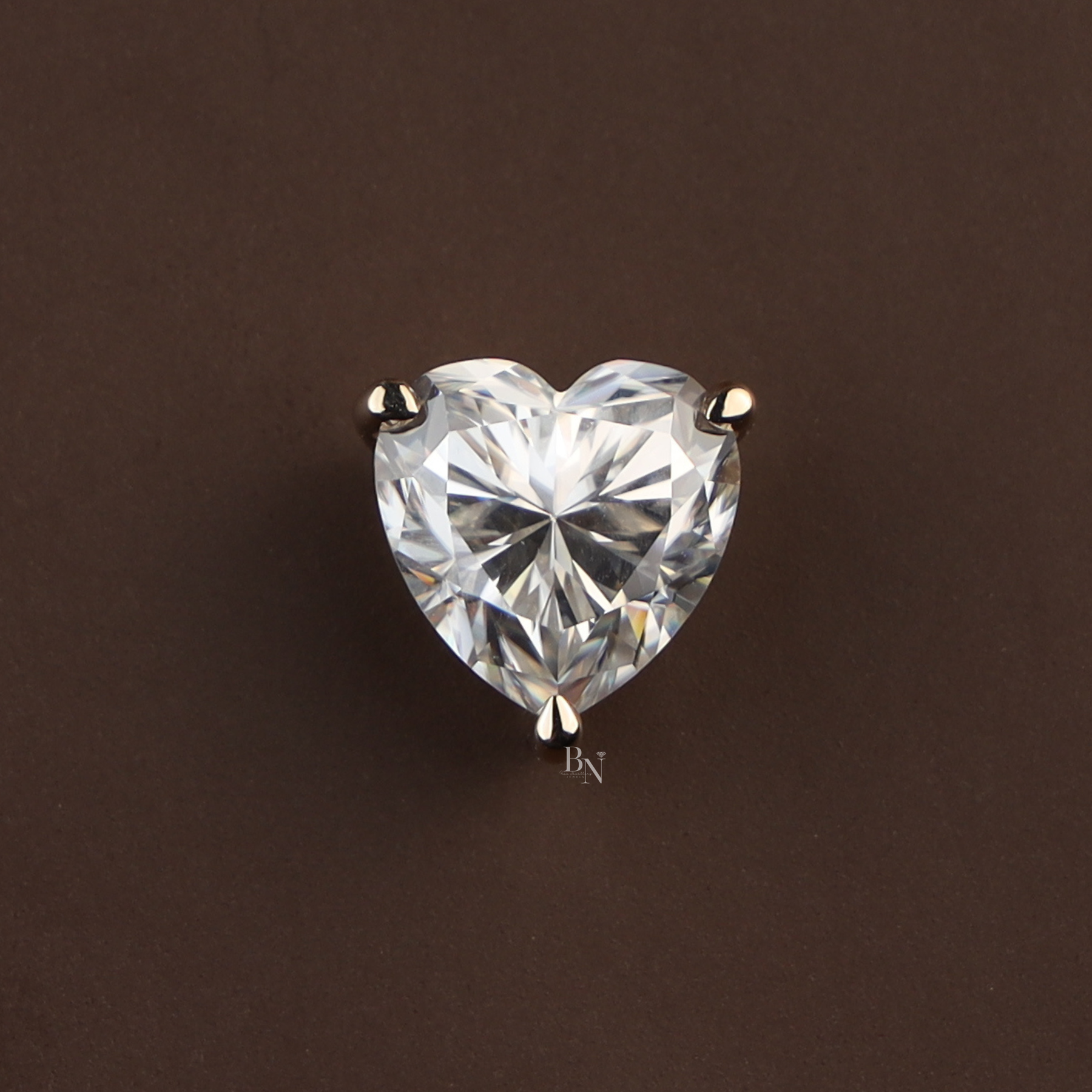 6ct Heart Cut Moissanite Pendant | Solitaire Necklace 14K Yellow Gold