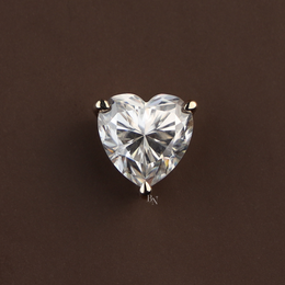 6ct Heart Cut Moissanite Pendant | Solitaire Necklace 14K Yellow Gold