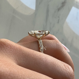 5ct Marquise Moissanite Engagement Ring | Hidden Halo Pavé Brilliant Fire 14K White Gold