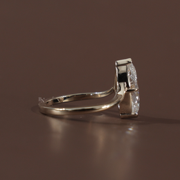1.5ct Marquise Lab Grown Diamond Engagement Ring | Hidden Halo Solitaire 14K Gold