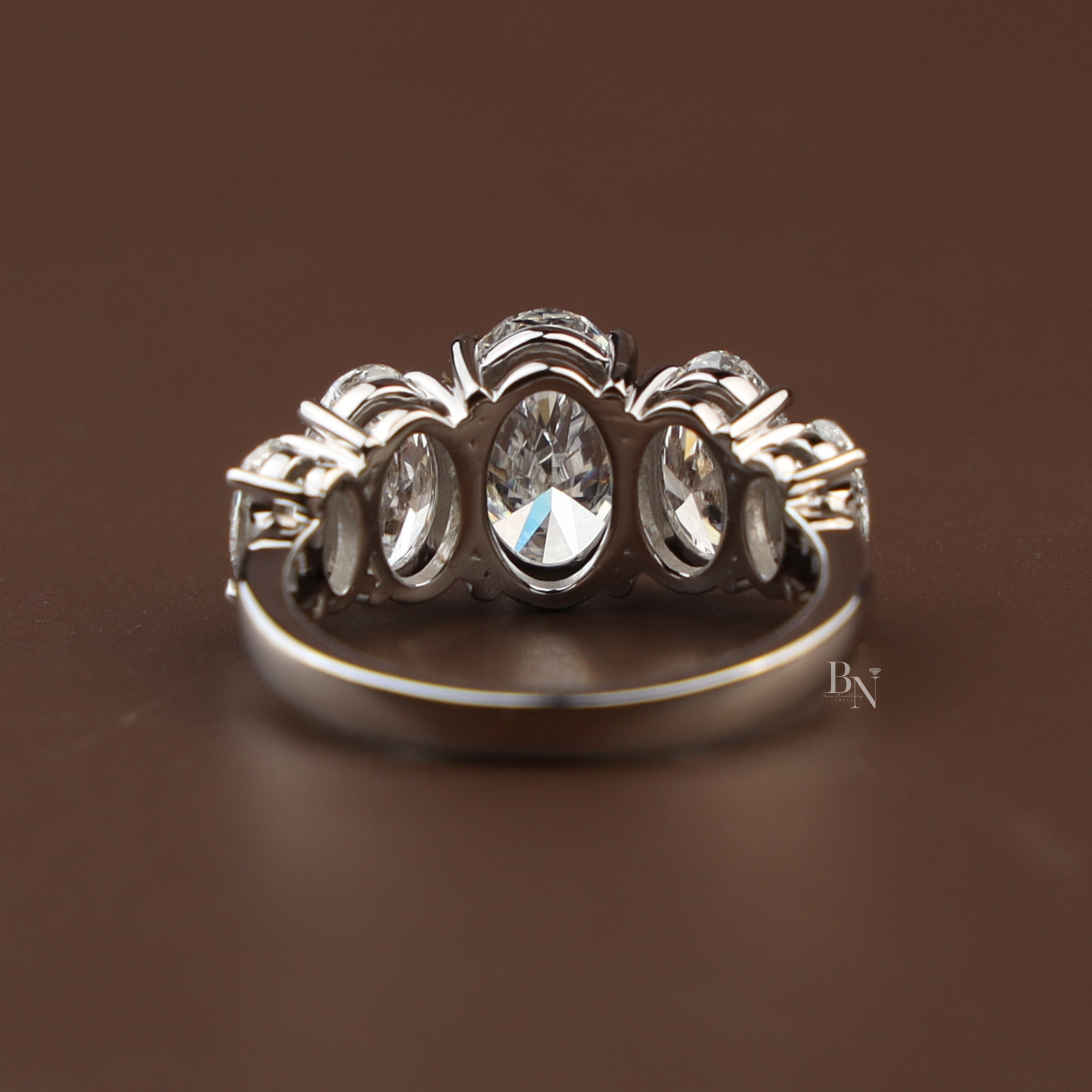 1.50ct Oval Lab Grown Diamond Five Stone Ring | 14K Gold