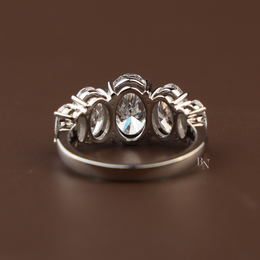 1.50ct Oval Lab Grown Diamond Five Stone Ring | 14K Gold