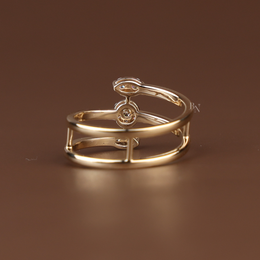 Triple Band Bypass Lab Grown Diamond Ring | Multi Row Cage Band 14K Gold