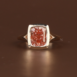 3ct Fancy Pink Cushion Lab Grown Diamond Engagement Ring | Solitaire 14K Gold