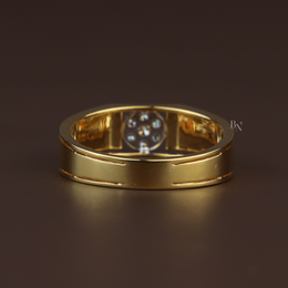 0.20ctw Cluster Lab Grown Diamond Men's Wedding Band | Modern Statement 14K Yellow Gold