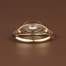 1.25ct Marquise Lab Grown Diamond Engagement Ring | East West Bezel Set Solitaire 14K Gold