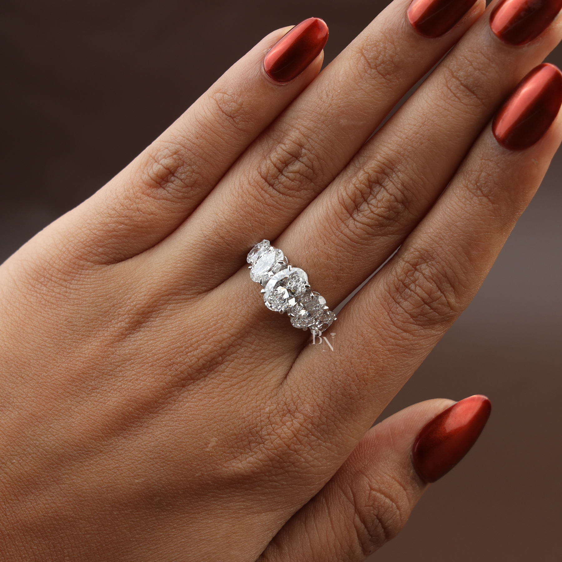 1.50ct Oval Lab Grown Diamond Five Stone Ring | 14K Gold