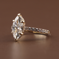 3ct Marquise Lab Grown Diamond Engagement Ring | Hidden Halo Pave Bridal Ring | 14K Yellow Gold Split Shank | IGI Certified | Promise Ring (Copy)