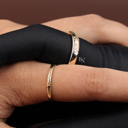 Till Death Wedding Band Set, 14K Gold Couple Rings, Matching Engraved Bands, Script Wedding Ring Set