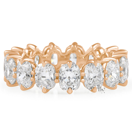 Elongated Cushion Lab Diamond Band, 4.60 CTW Compass Prong Eternity Ring, 14K Gold Bridal Stacking Ring