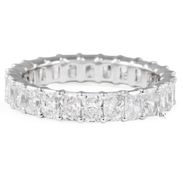 2.40ct Radiant Cut Eternity Band, Lab Grown Diamond Wedding Ring, 3.7mm Shared Prong