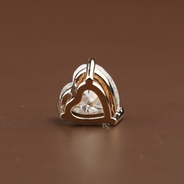 6ct Heart Cut Moissanite Pendant | Solitaire Necklace 14K Yellow Gold