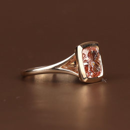 3ct Fancy Pink Cushion Lab Grown Diamond Engagement Ring | Solitaire 14K Gold