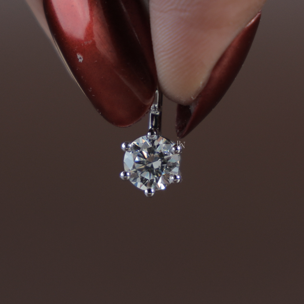 Round Brilliant Cut Lab Grown Diamond Necklace | 14K White Gold Solitaire Pendant | Minimalist Bridal Jewelry | Ethical Diamond Gift