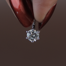 Round Brilliant Lab Grown Diamond Necklace | Minimalist Solitaire Pendant 14K White Gold