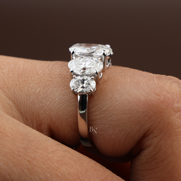 1.50ct Oval Lab Grown Diamond Five Stone Ring | 14K Gold