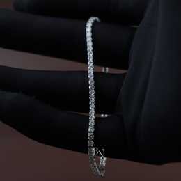 4ctw Round Lab Grown Diamond Tennis Bracelet | Classic Inline 14K White Gold