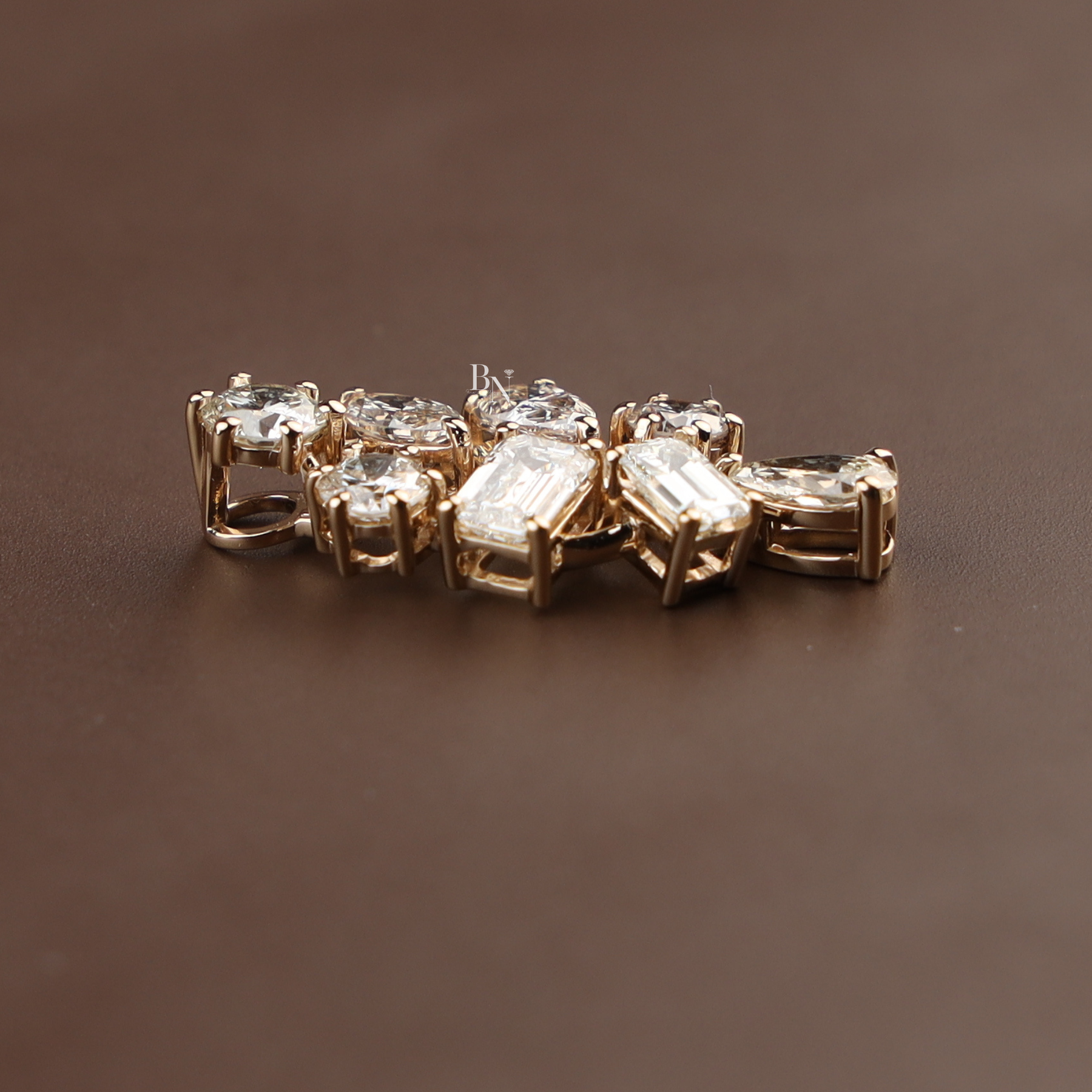 2.50ct Lab Grown Diamond Cluster Pendant | Solitaire Necklace 14K Gold